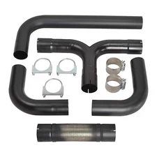 4'' Inch T Pipe Kit Dual Smoker Exhaust Stack System Dual Diesel Stack Kit Co...
