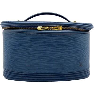 Authentic LOUIS VUITTON Nice Epi Cosmetic Bag M48015 Blue