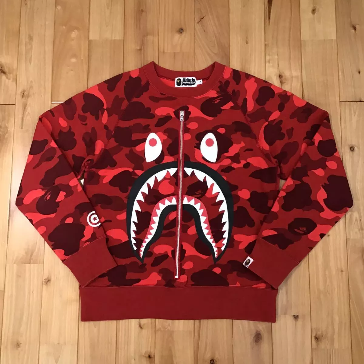 bape 1st camo shark realzip sweat - 通販 - guianegro.com.br