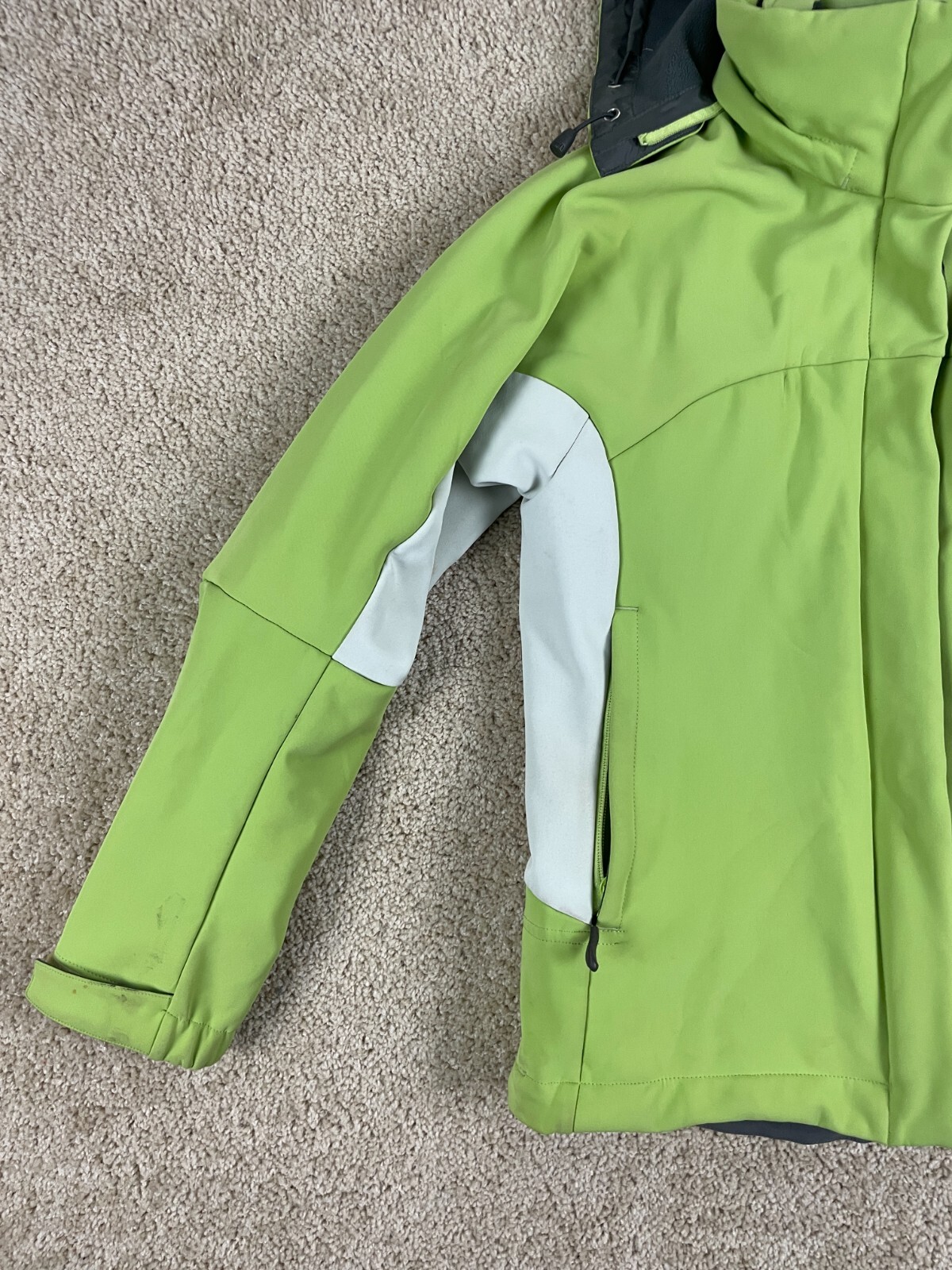 Salomon Utility Giacca Donna Piccola Elasticizzata Zip Cappuccio Tasche Clima Pro Verde