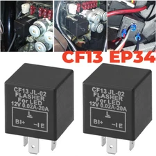2PCS Turn Signal Hazard LED Flasher Relay CF13 3Pin No Fast Hyper-flash Blinker