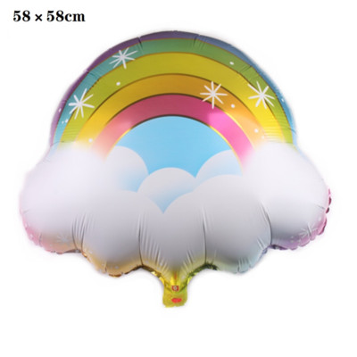 Huge Self Seal Macaron Cloud Rainbow Foil Balloon Helium/Air Birthday Party Deco