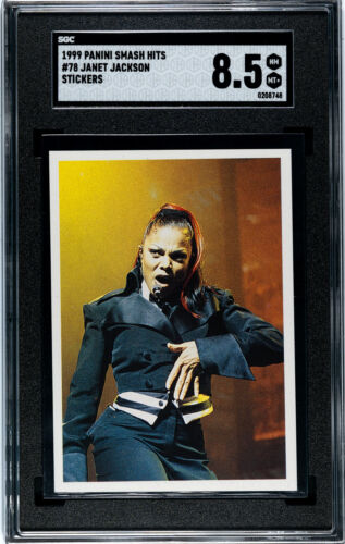 Janet Jackson 1999 Panini Smash Hits Aufkleber #78 SGC 8,5 POP 1 ohne höher - Bild 1 von 2