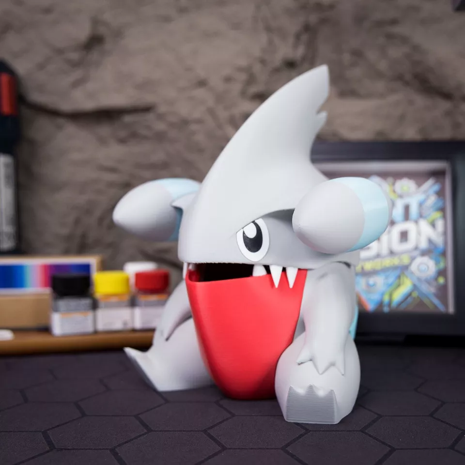 Gible Storage Box 3D Printed Desktop Organizer for Office Supplies Stationery - Image 2 of 4