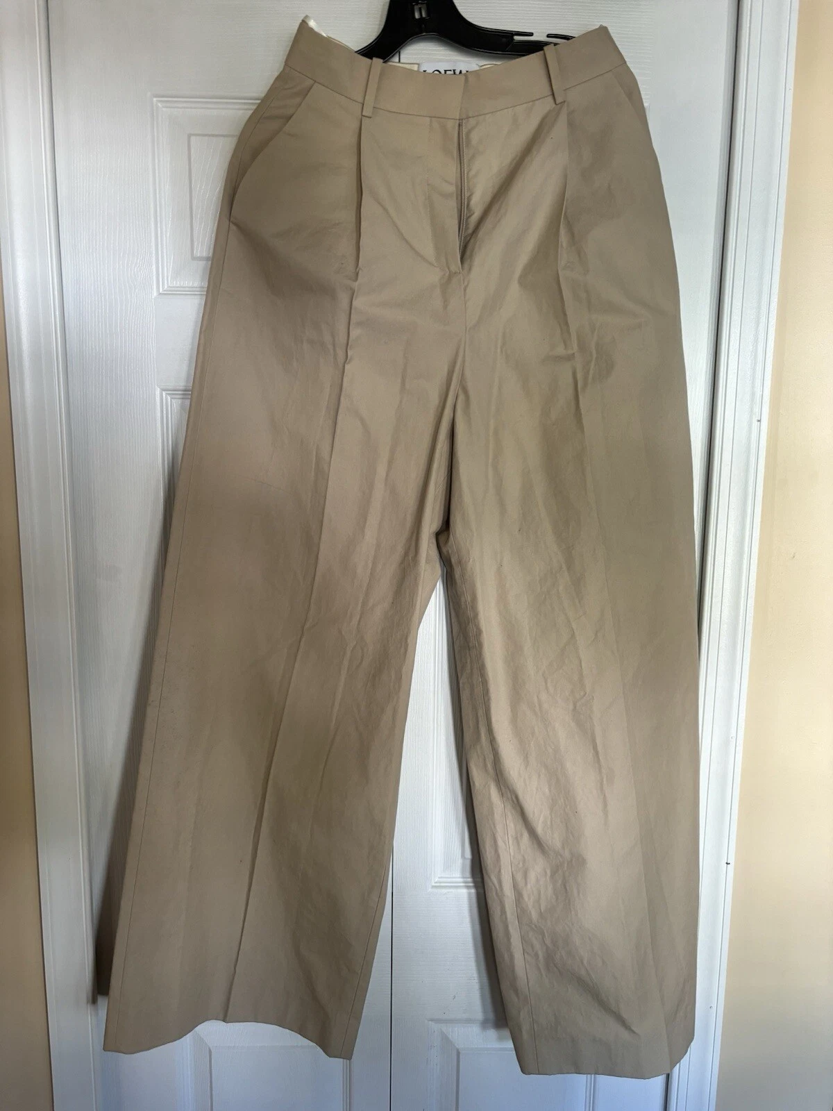 Pantalone Loewe plissettato gamba larga popeline taglia 38 4 $995