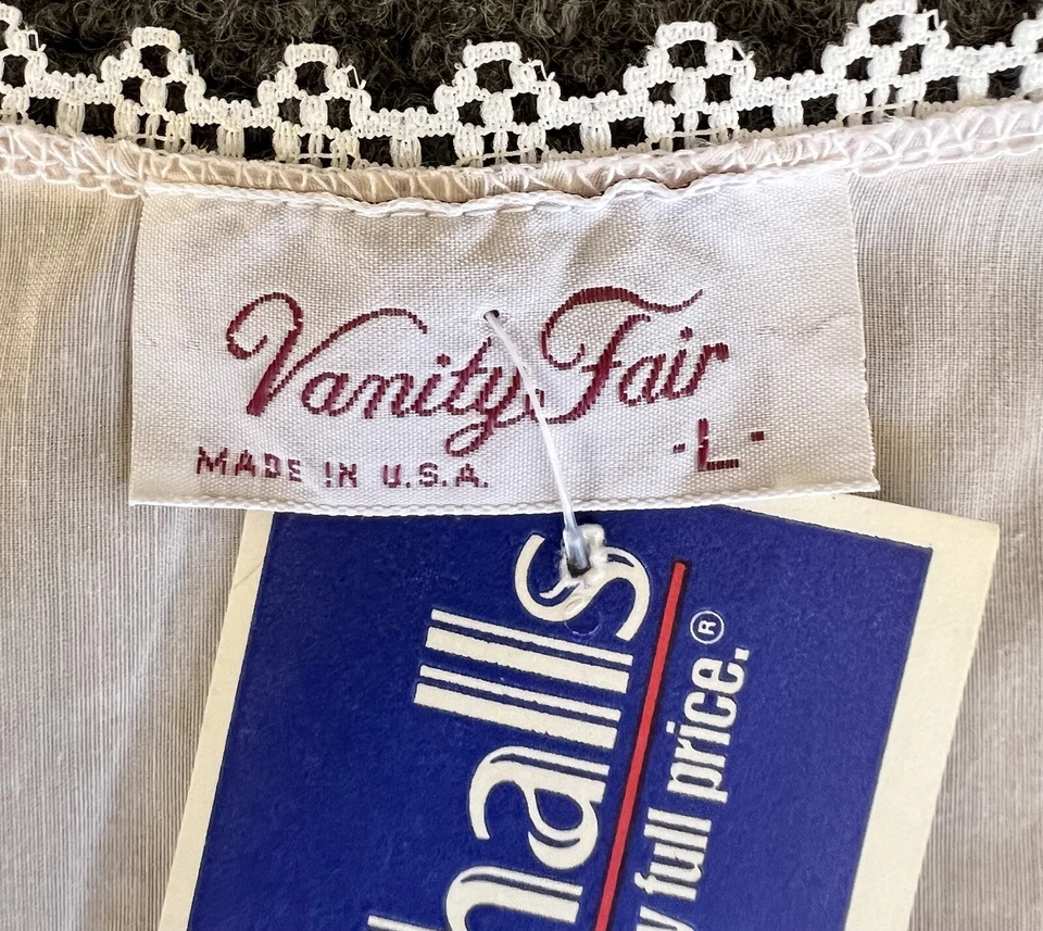 Camisón Vanity Fair Blendaire De Colección Nuevo con Etiquetas Melocotón Transparente Botón Frontal BabyDoll Foto 3 de 4