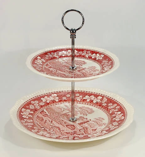 Spode "Pink Tower" Etagere 2-stufig - Bild 1 von 1
