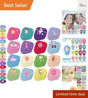 80 Pcs Kids Eye Patches for Toddler Girls 16 Styles Latex Free | Light Blocki...