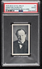 1915 Wills Britain's Defenders Tobacco Green Back Winston Churchill PSA 2 11bd