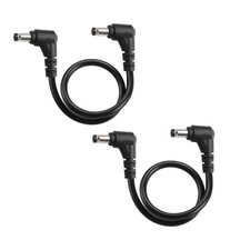 2 PCS DC 5.5x2.1mm Extension Cable 90 Degree Right Angle Male to Male Cord 0.3m