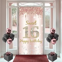 SüßEr 16. Geburtstag MäDchen Deko, Sweet 16 Happy Birthday RoséGold Door Ban