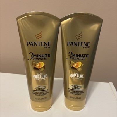 Lot Of TWO Pantene Moisture Renewal 3 Minute Miracle Deep Conditioner, 6 Fl Oz
