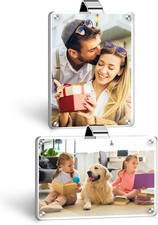 2Pcs Car Picture Holder Acrylic Magnetic Visor Photo Clip