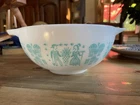 Vintage Pyrex Turquoise Butter Print 443 2.5 Qt Cinderella Amish Mixing Bowl