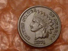 1874 Indian Head Cent Penny AU. About Uncirculated Semi-Key-Date #BB