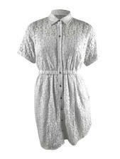 MICHAEL Michael Kors Women's Lace Shirt Dress (L, White) 196163176437
