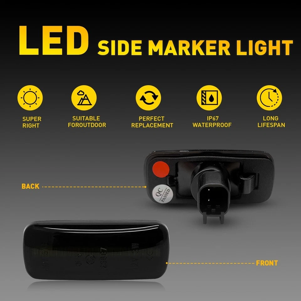 4-40 дымчатых светодиодных габаритных огней на крыло для двойной кровати 10-18 Dodge RAM 2500 3500 - Изображение 3 из 4