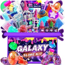Galaxy Slime Kit for Kids, Crunchy Foam Slime for Ages 6-12