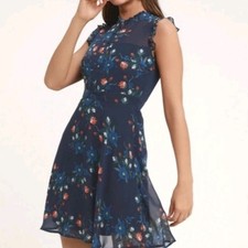 Lulu's Women's Navy Floral Mini Dress Size L