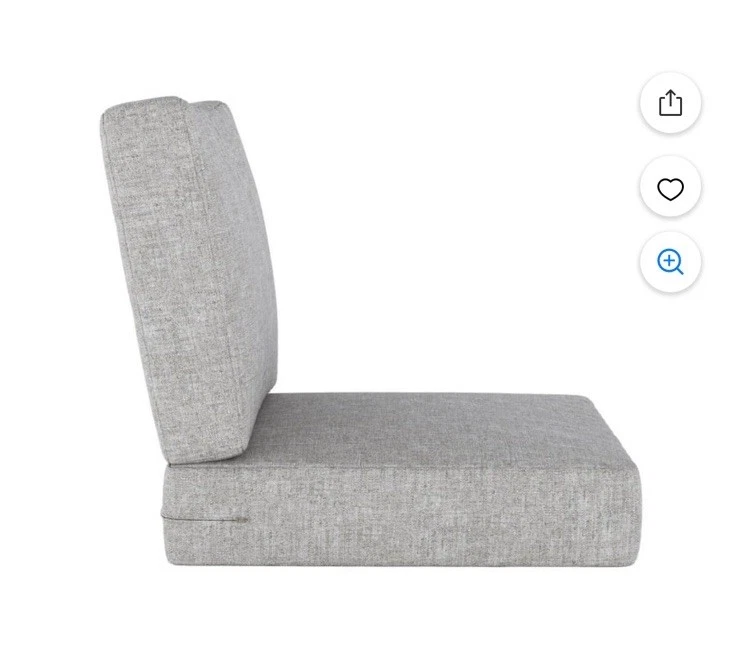 Ae 户外 Sunbrella 座椅和靠背休闲椅靠垫替换件 24 英寸 x 24 灰色 — 第 4/4 张图片