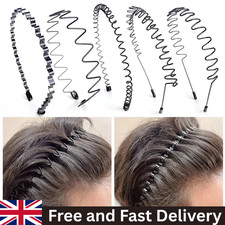 Black Metal Sports Hairband Headband Wave Alice Style Hair band Unisex Men Women