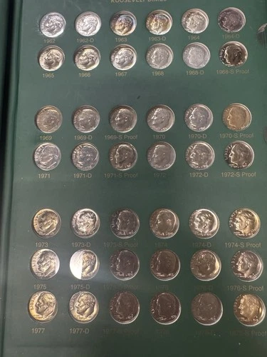 1946-2002 Roosevelt Dime 10C  Toned Cir, BU & Proof Silver Total Of 154