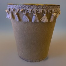 Retro Original 1970’s Draylon Waste Paper Bin By Regency Ware With Tassles Beige
