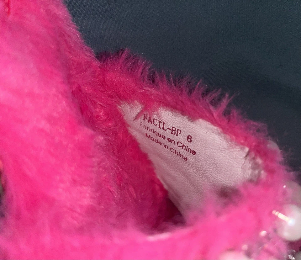 Jeffrey Campbell NUEVO Toboganes de Piel Facil-BP Rosa Caliente Estrás Perla Talla 6 Foto 3 de 4