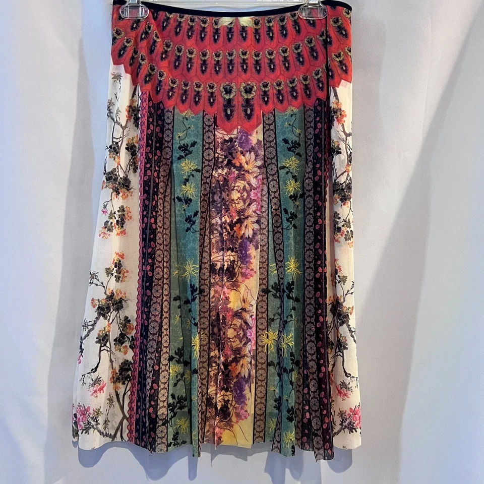 Vivienne Tam Floral Print Carwash Panel Skirt Size 2 Designer - Image 3 of 4