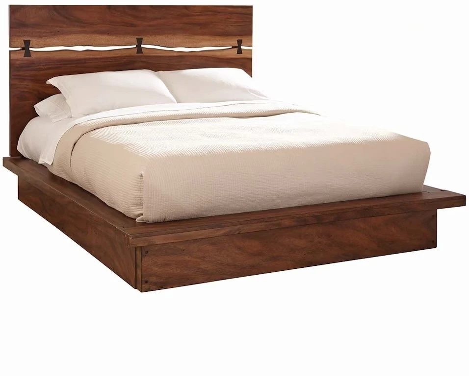 Cama plataforma king de madera Coaster Winslow Live Edge Foto 2 de 4