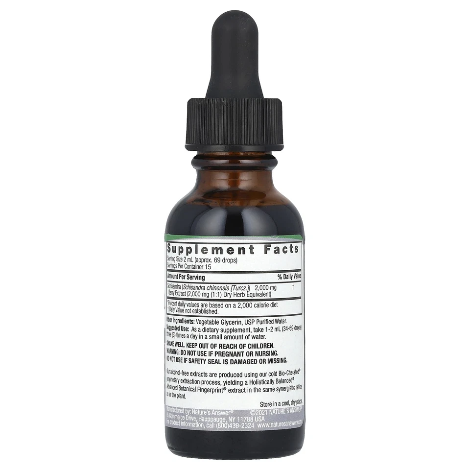 Nature s Answer Schisandra sin alcohol 2 000 mg 1 fl oz 30 ml sin alcohol, Foto 2 de 2