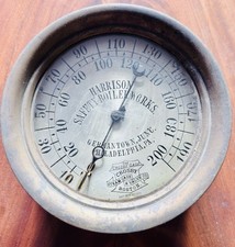 Antique Crosby Steam Pressure Gauge 8” Industrial Boiler Gauge Boston C1888