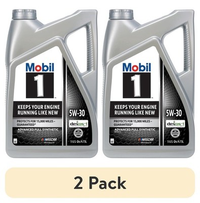 (2 pack) Mobil 1 Advanced Full Synthetic Motor Oil 5W-30, 5 Quart
