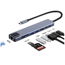 USB C Laptop Docking Station 8 in 1 USB C Hub Adapter with 4K HDMI,Ethernet,2...