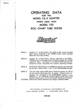 COPY OF THE CA-5 OPERATING DATA WITH THE HICKOK MODEL 750 ROLL CHART TUBE TESTER
