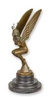 Bronzeskulptur Frau Mit FlüGeln Replikat Retro Design Dekoration