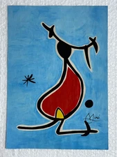 Joan Miro (Handmade) Drawing on antique paper Signed and Sealed size 21x29.5