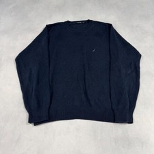 Nautica Knitted Jumper Pullover Knit Sweater With Logo Men's L