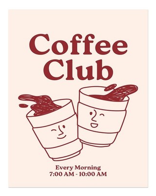 Coffee Club Poster Wandbild - Fun Cafe Vibes Premium Qualität