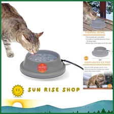 32oz Heated Water Bowl for Cats & Dogs - No Freeze, Safety Certified Dish