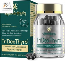 Thyroid Supplement   TriDexThyro  Raw Desiccated Thyroid Complex 120 Capsules