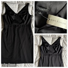 NWT Ann Taylor V-Neck Sheath Dress Bi-Stretch Womens 18 Black Career Party LBD