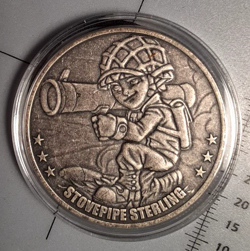 1 oz .999 Fine Silver- Antiqued *STOVEPIPE STERLING* Bazooka- The Soldier Series