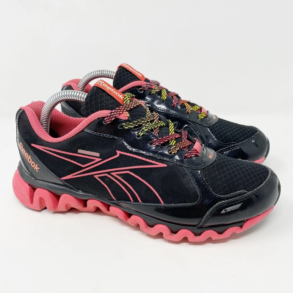 Reebok Ziglite Rush Athletic Running Shoes Black Pink Youth Size 6