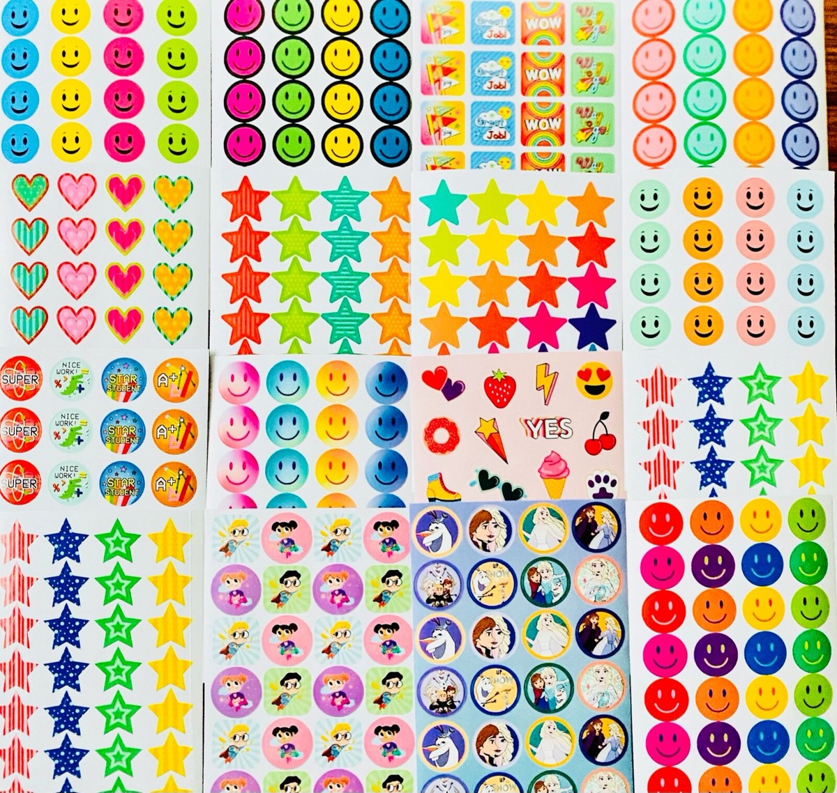 829+ STICKERS Happy Faces Hearts Stars Rainbows Unicorns Fashion