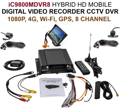 iC9800MDVR8 HYBRID 4G WiFi GPS HD MOBILE 8-CH TAXI CCTV DVR 2TB  ACCESSORIES UK