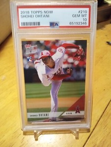 2018 Topps now 210 Shoei Ohtani Mother's Day Pink Cap ROOKIE PSA 10