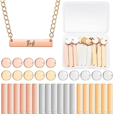 Metal Stamping Blanks Kit Circle Rectangle Connector Pendants