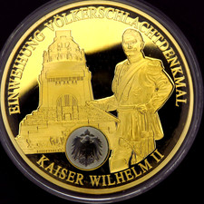 "Einweihung Völkerschlachtdenkmal" Kupfermedaille   Durchm. 50mm   Gewicht: 54 g