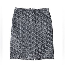 J Crew Blue White Floral Pencil Skirt Womens size 6
